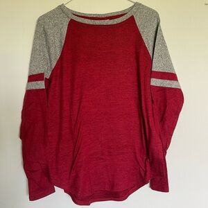 SO Red and Gray Knit Top